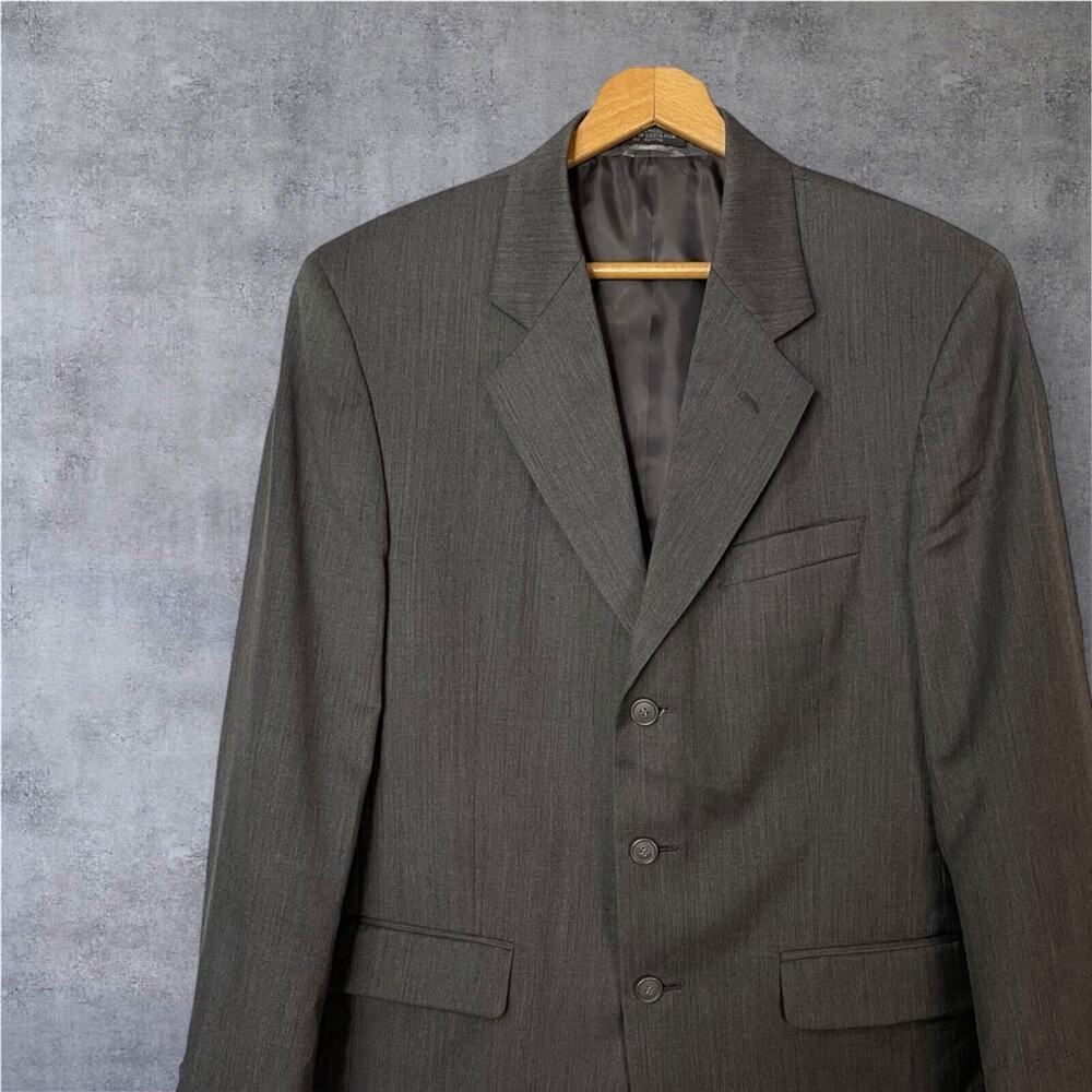 Oleg Cassini Men’s Gray 3-Button Wool Suit Jacket Blazer – Size 38R – Costa Rica